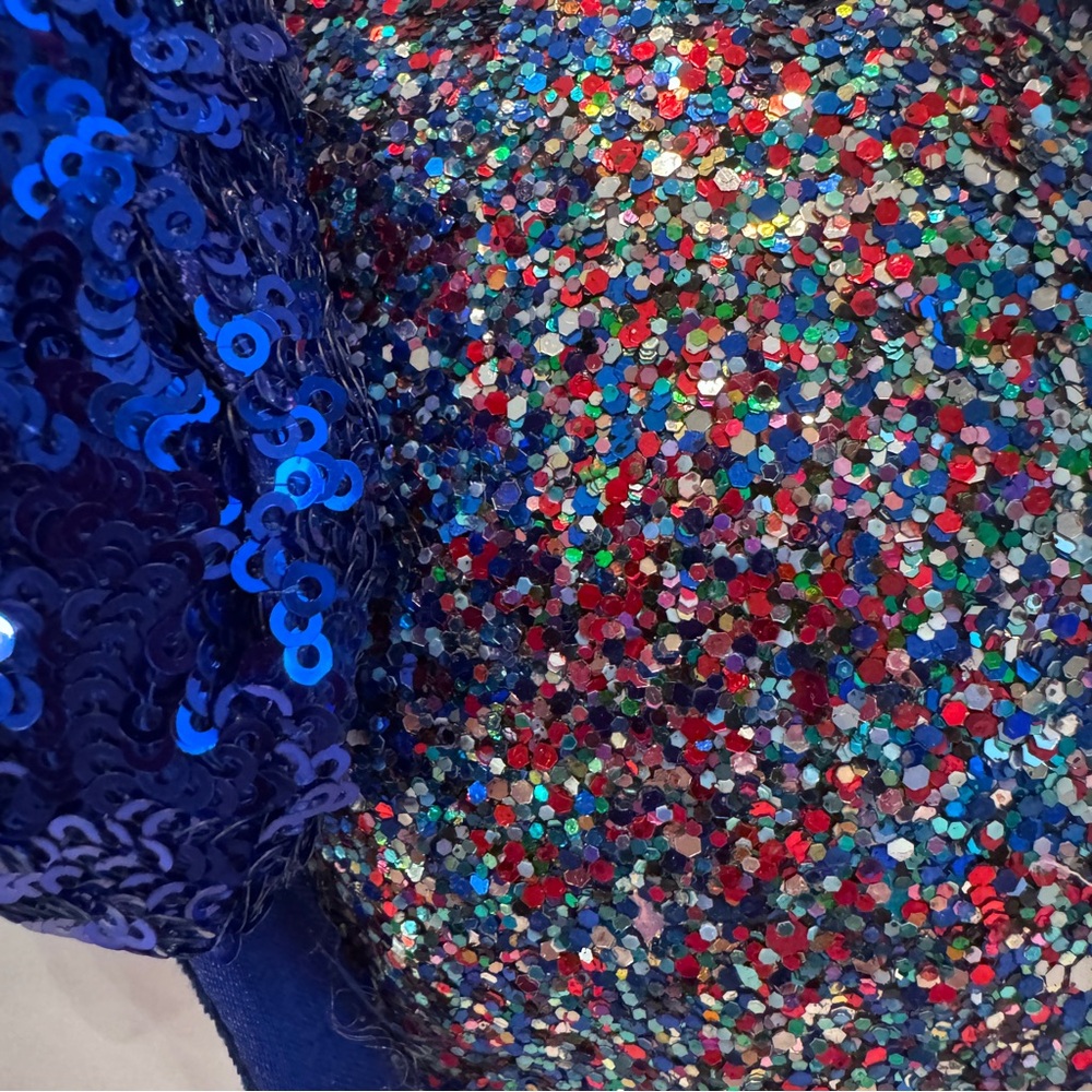 NWT Disney Blue Sequin Mickey/Minnie Ears Headband with Colorful Glitter 2020 - Picture 3 of 7